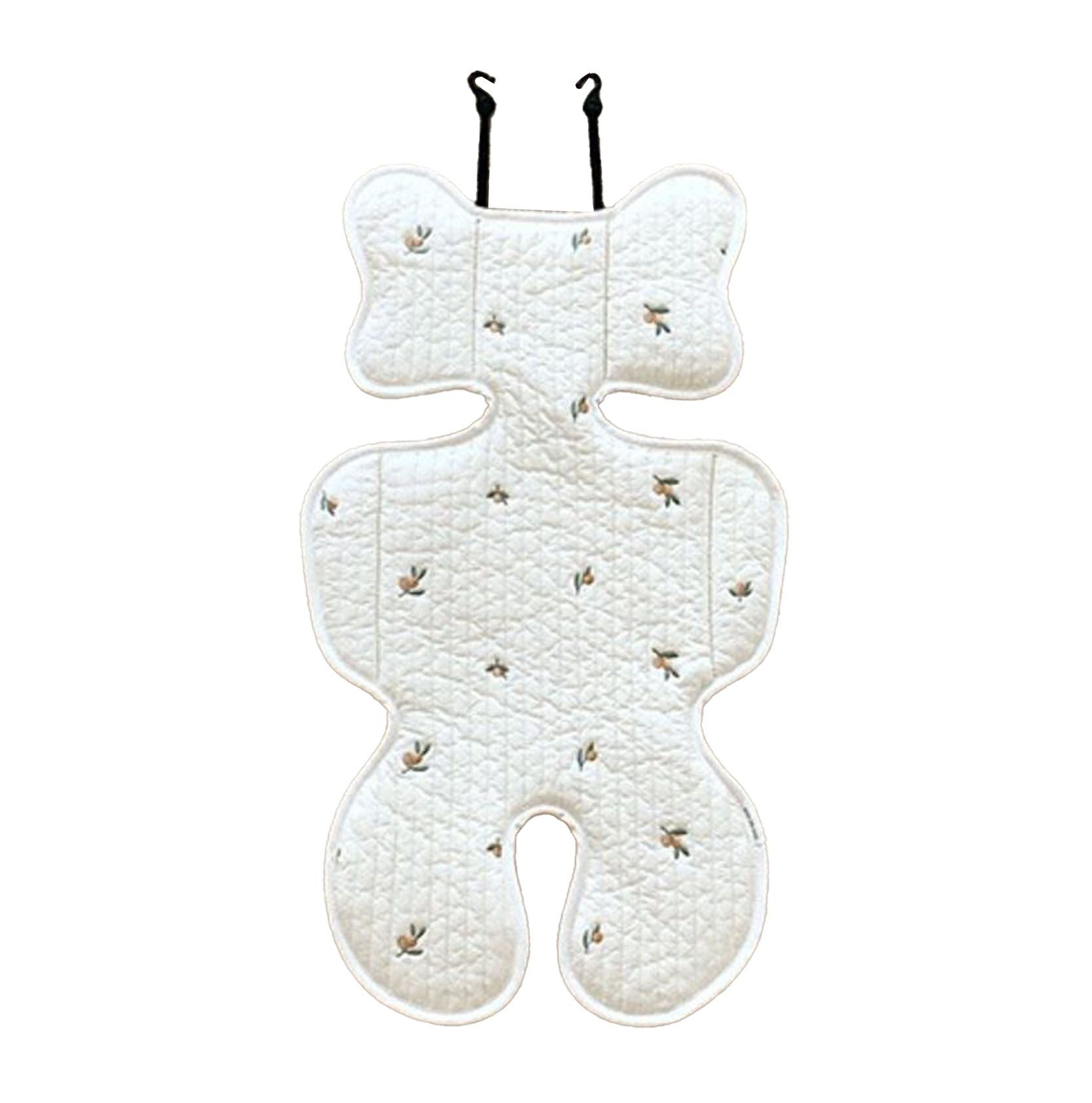 Soft Baby Stroller Seat Cushion Breathable Pure Cotton Infant Car Seat Head Neck Body Support Thin Style Olive