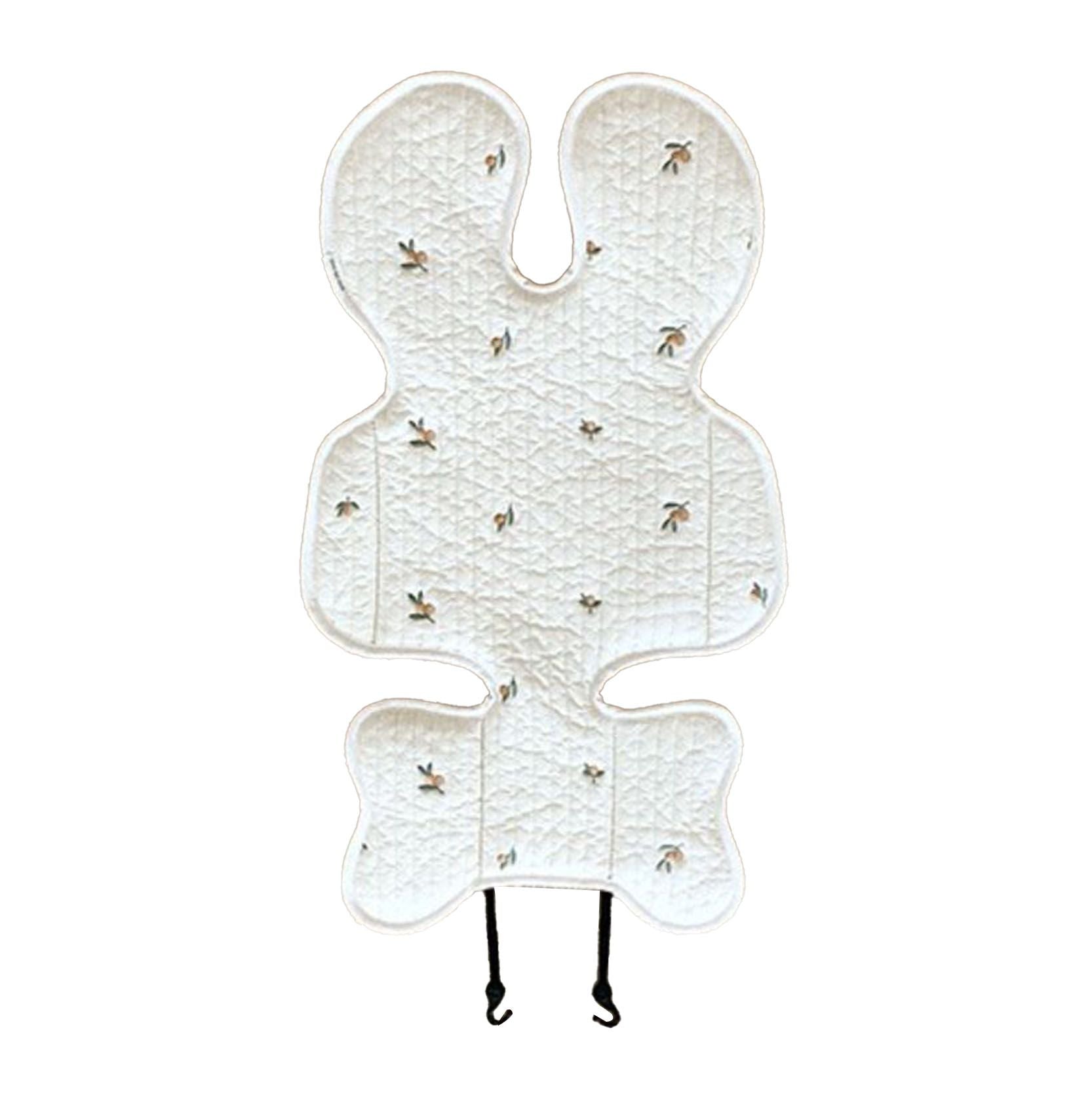 Soft Baby Stroller Seat Cushion Breathable Pure Cotton Infant Car Seat Head Neck Body Support Thin Style Olive