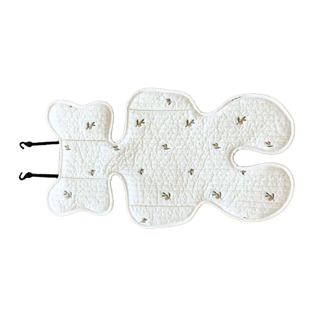 Soft Baby Stroller Seat Cushion Breathable Pure Cotton Infant Car Seat Head Neck Body Support Thin Style Olive