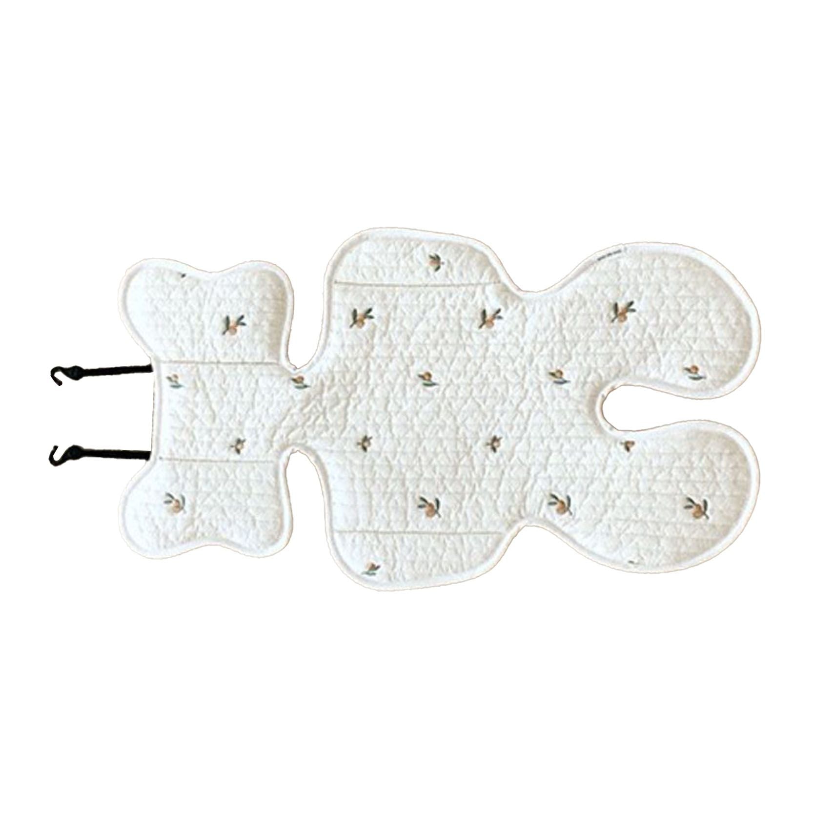 Soft Baby Stroller Seat Cushion Breathable Pure Cotton Infant Car Seat Head Neck Body Support Thin Style Olive