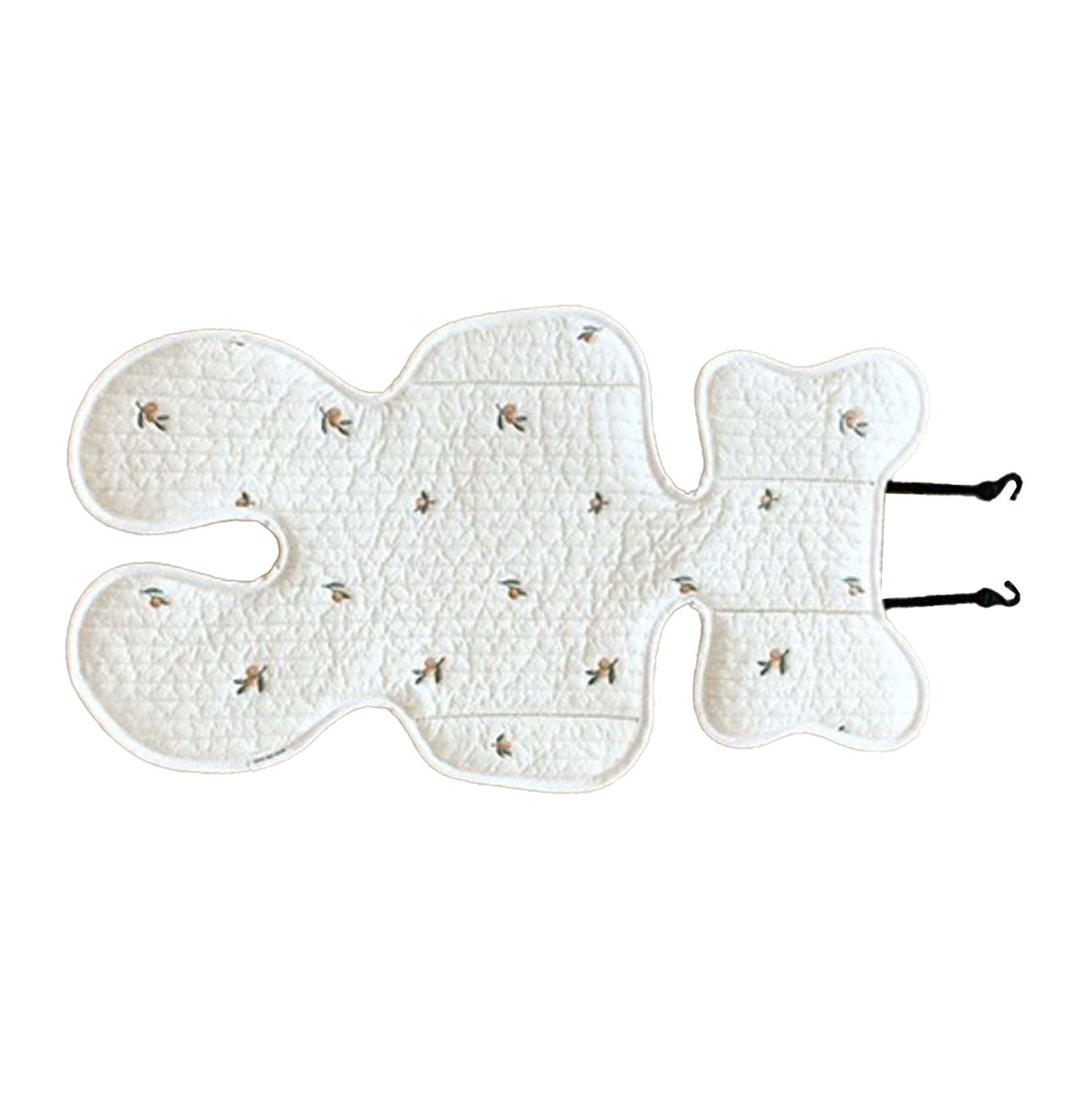 Soft Baby Stroller Seat Cushion Breathable Pure Cotton Infant Car Seat Head Neck Body Support Thin Style Olive