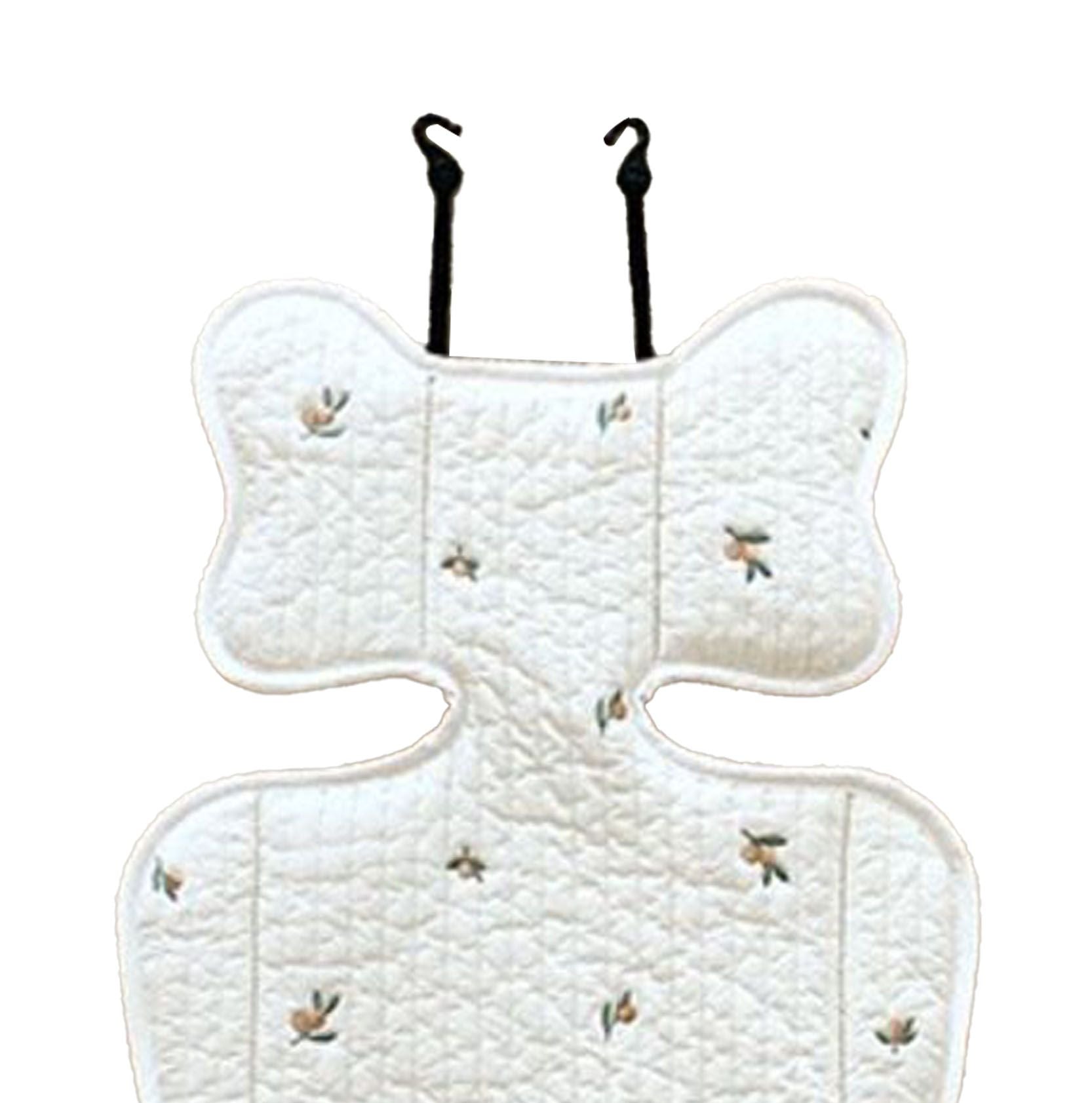 Soft Baby Stroller Seat Cushion Breathable Pure Cotton Infant Car Seat Head Neck Body Support Thin Style Olive