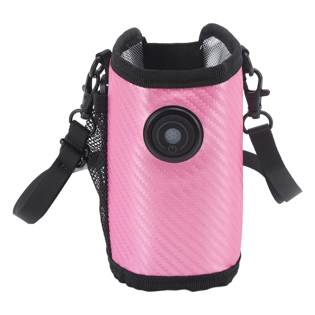 Milk Bottle Warmer Bag Digital Display Constant Temp Adjustable Temperature Baby Bottle Warmer for Home Car Rose Red