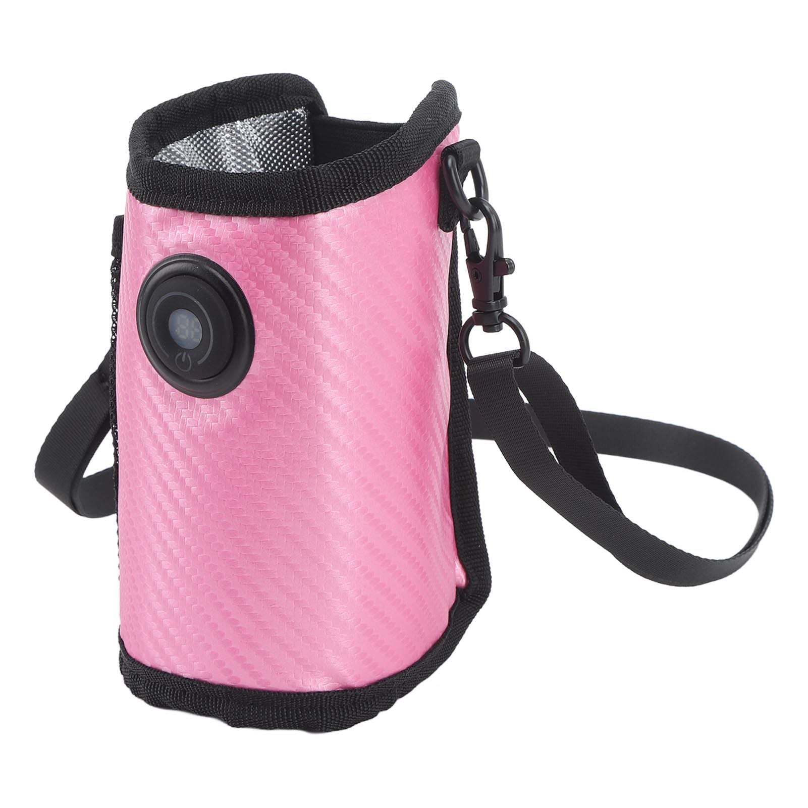 Milk Bottle Warmer Bag Digital Display Constant Temp Adjustable Temperature Baby Bottle Warmer for Home Car Rose Red
