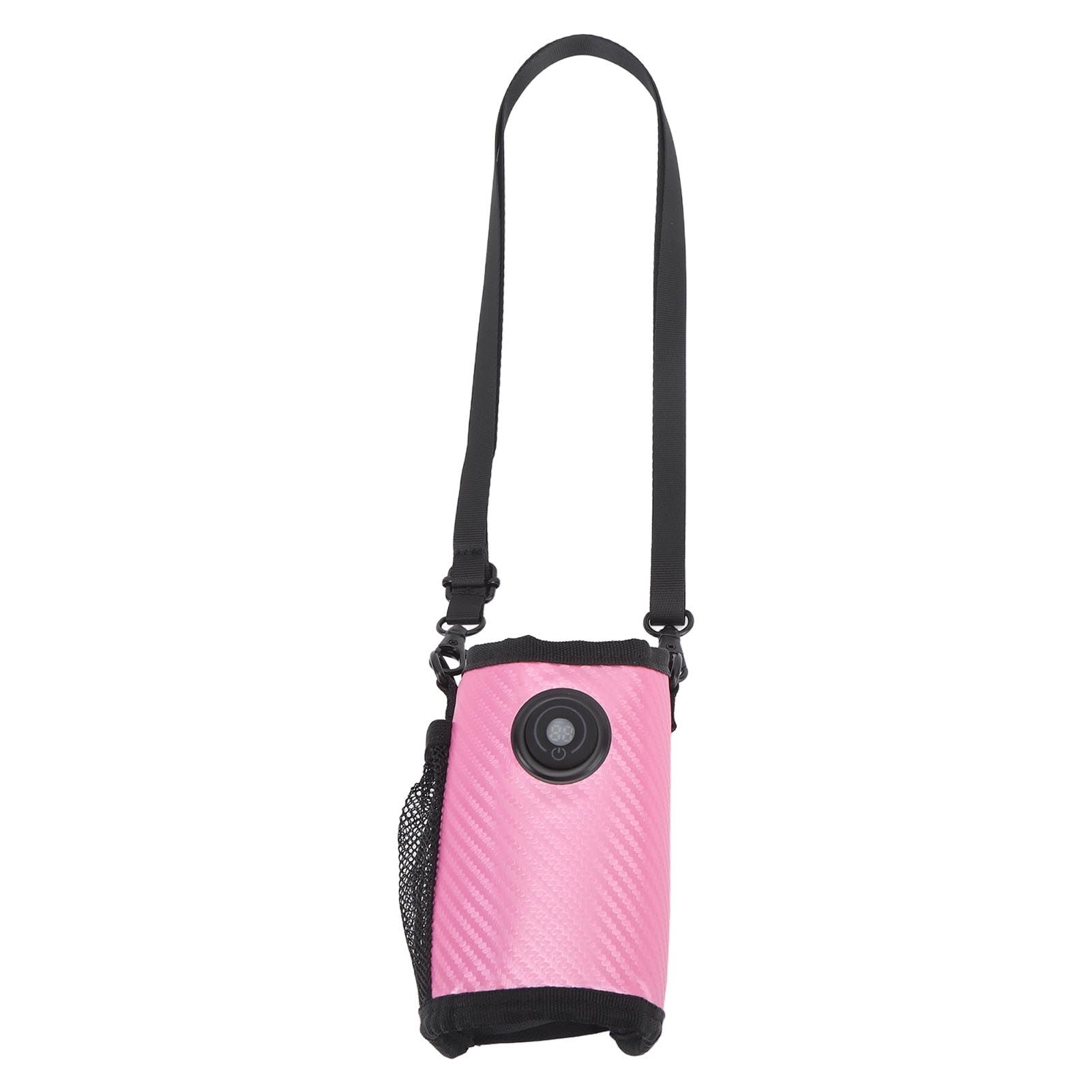 Milk Bottle Warmer Bag Digital Display Constant Temp Adjustable Temperature Baby Bottle Warmer for Home Car Rose Red