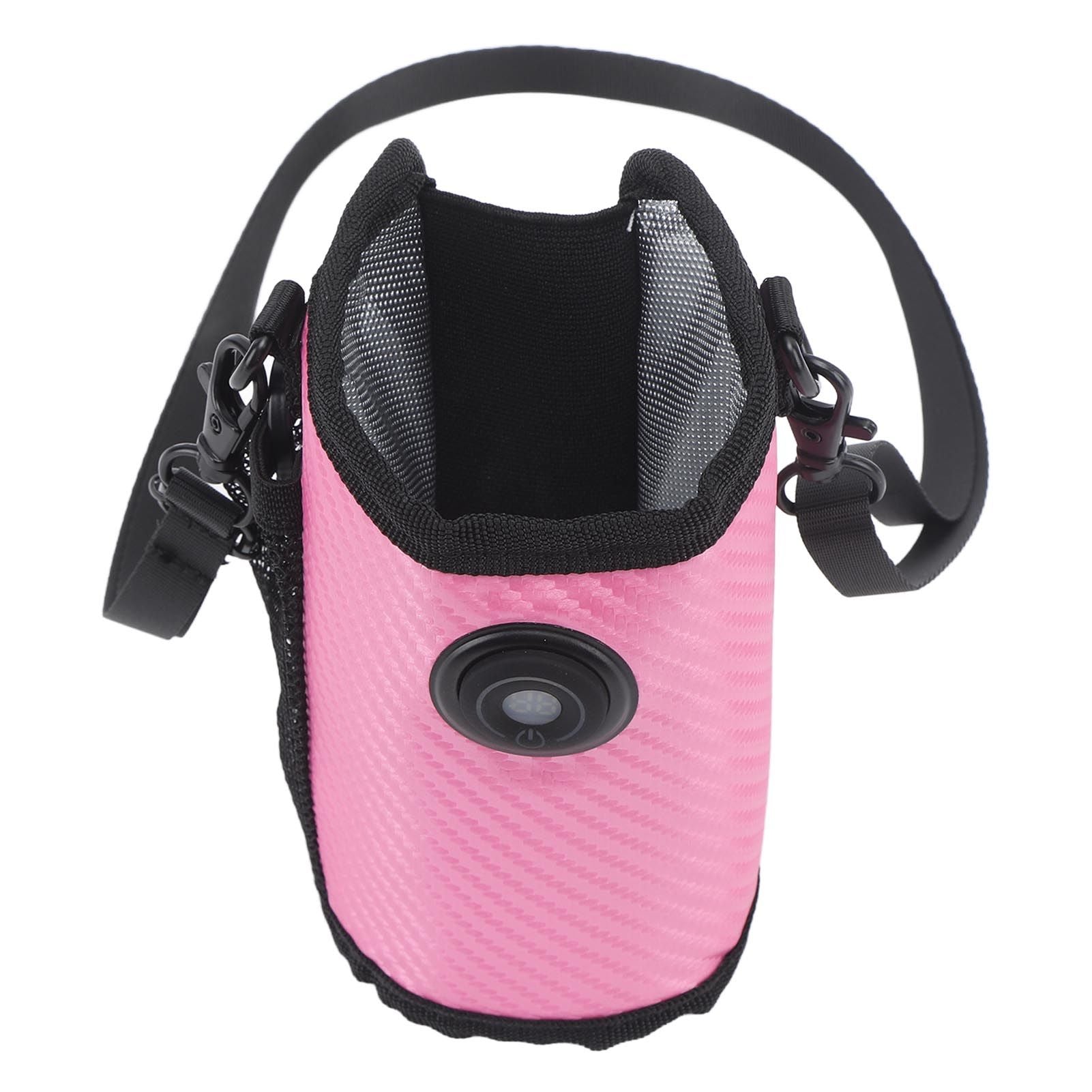 Milk Bottle Warmer Bag Digital Display Constant Temp Adjustable Temperature Baby Bottle Warmer for Home Car Rose Red