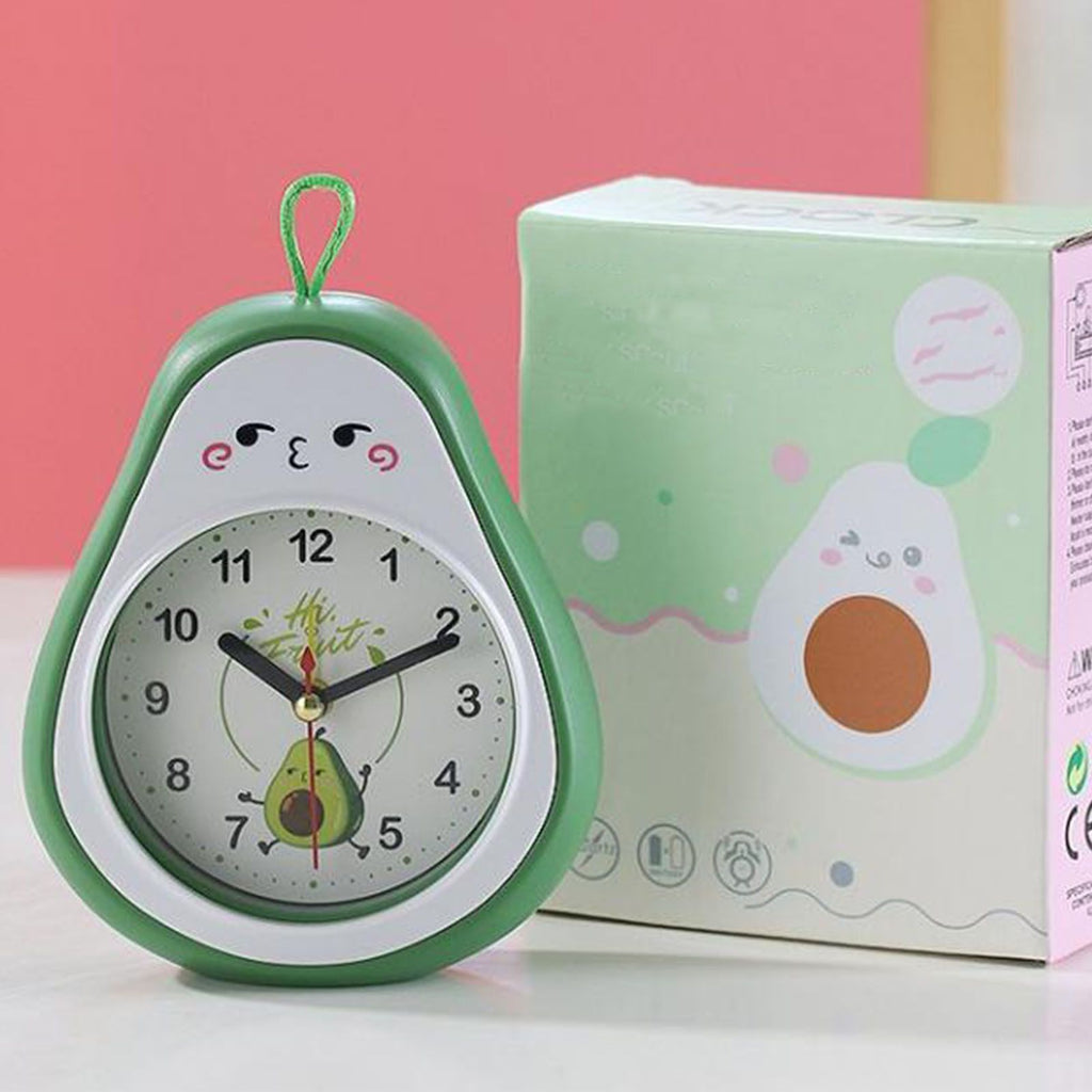 Cartoon Fruit Alarm Clock Kids Alarm Clock Decorative Ornaments Children Gift Student Gift Avocado