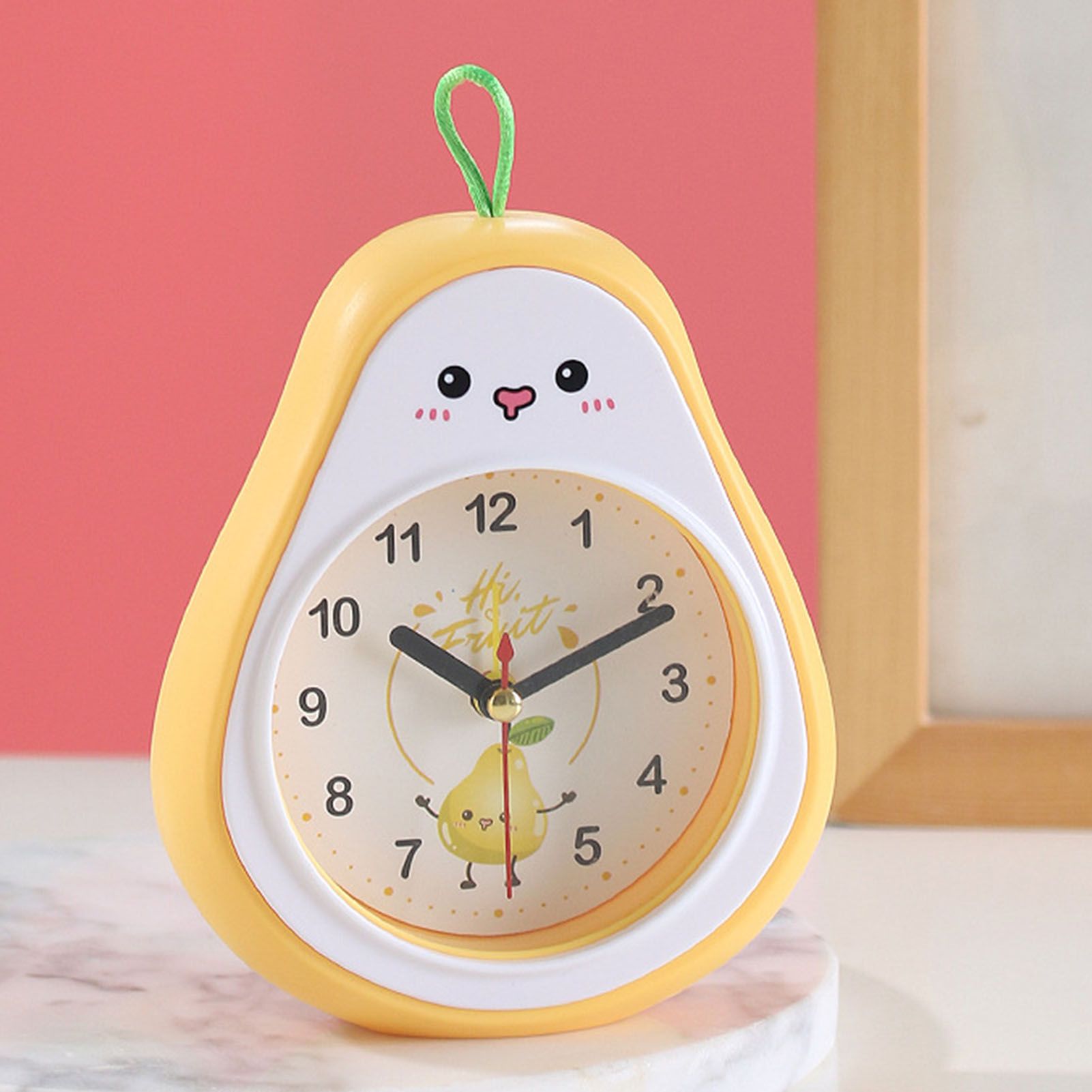 Cartoon Fruit Alarm Clock Kids Alarm Clock Decorative Ornaments Children Gift Student Gift Crystal Pea