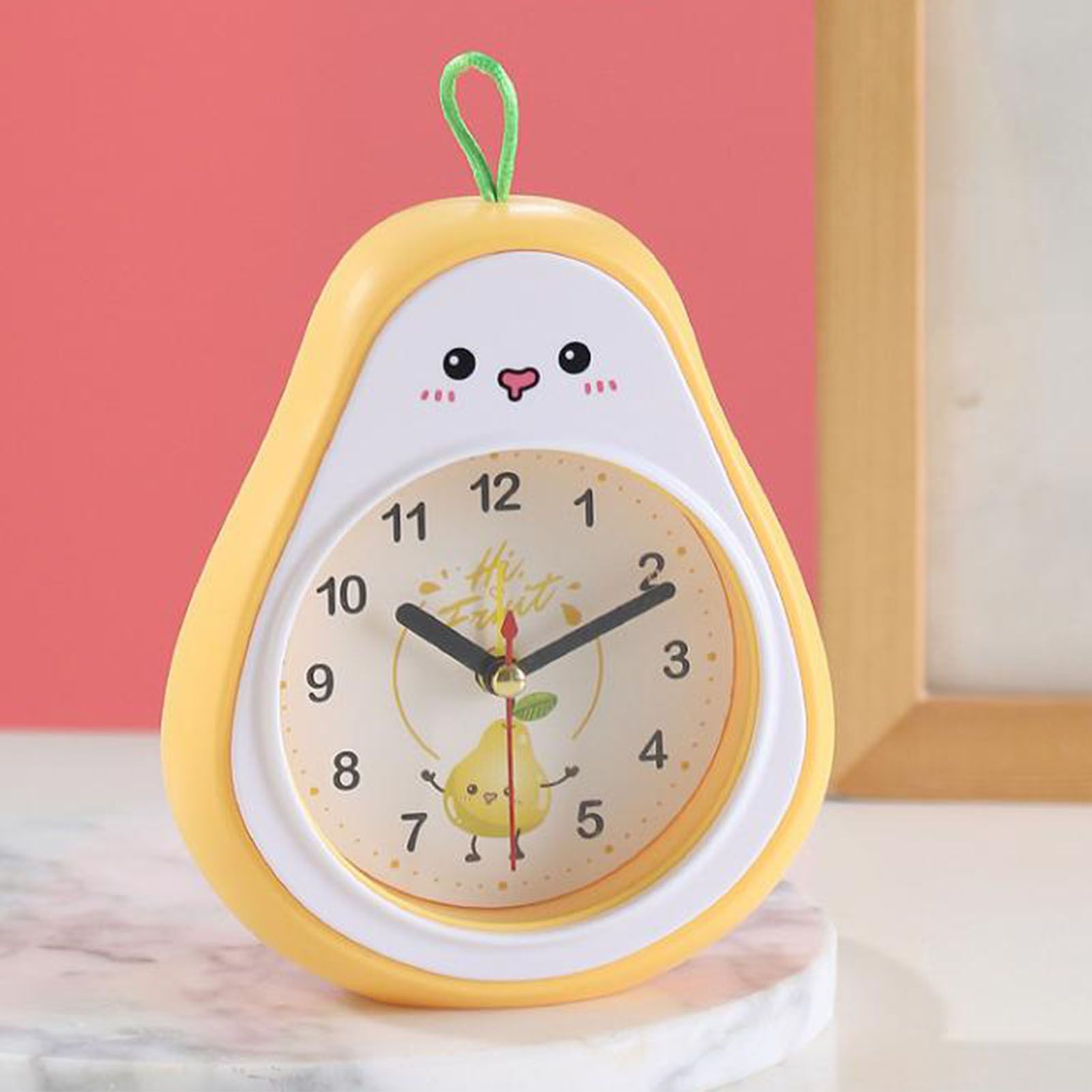 Cartoon Fruit Alarm Clock Kids Alarm Clock Decorative Ornaments Children Gift Student Gift Crystal Pea