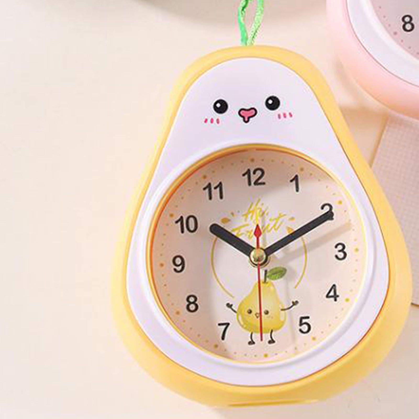 Cartoon Fruit Alarm Clock Kids Alarm Clock Decorative Ornaments Children Gift Student Gift Crystal Pea