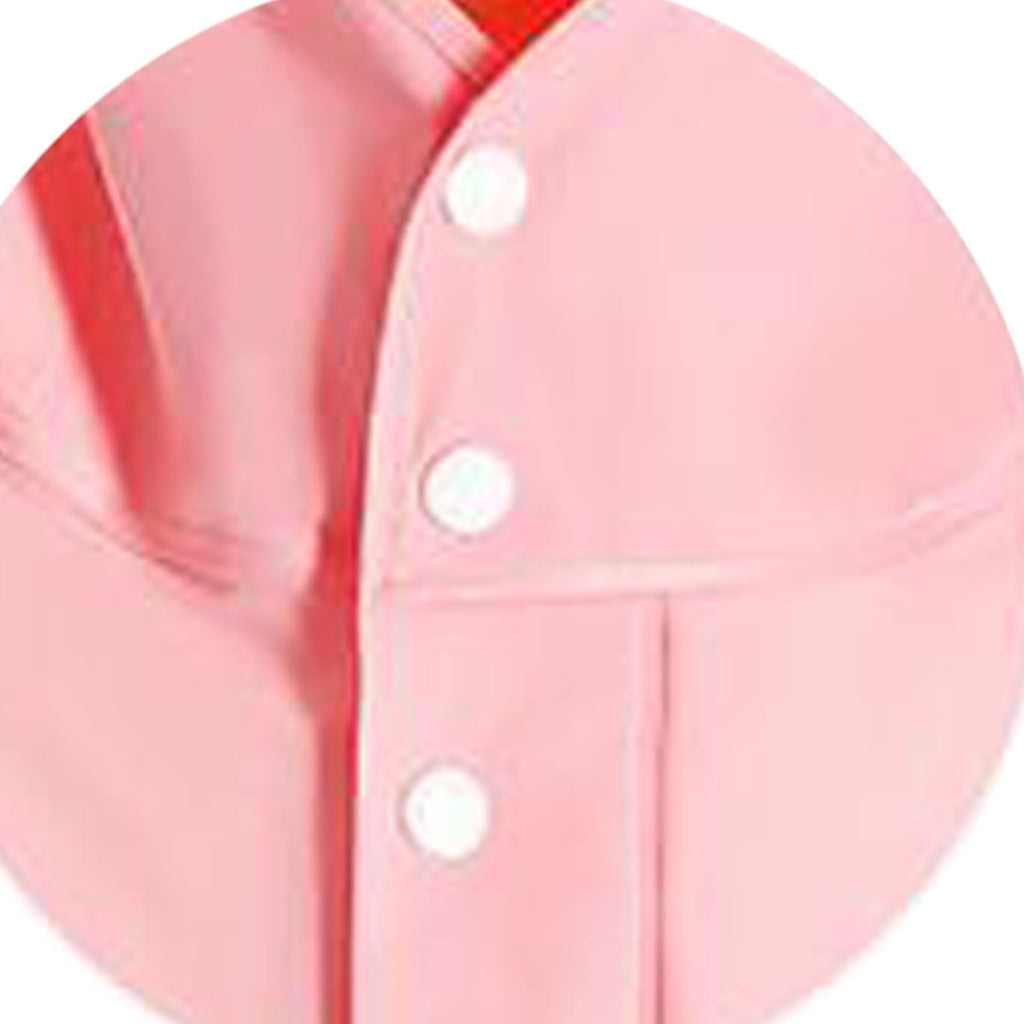 Kids Raincoat Waterproof Cute Pattern Lightweight Portable Children Hooded Rainwear for Girl Boy Pink M