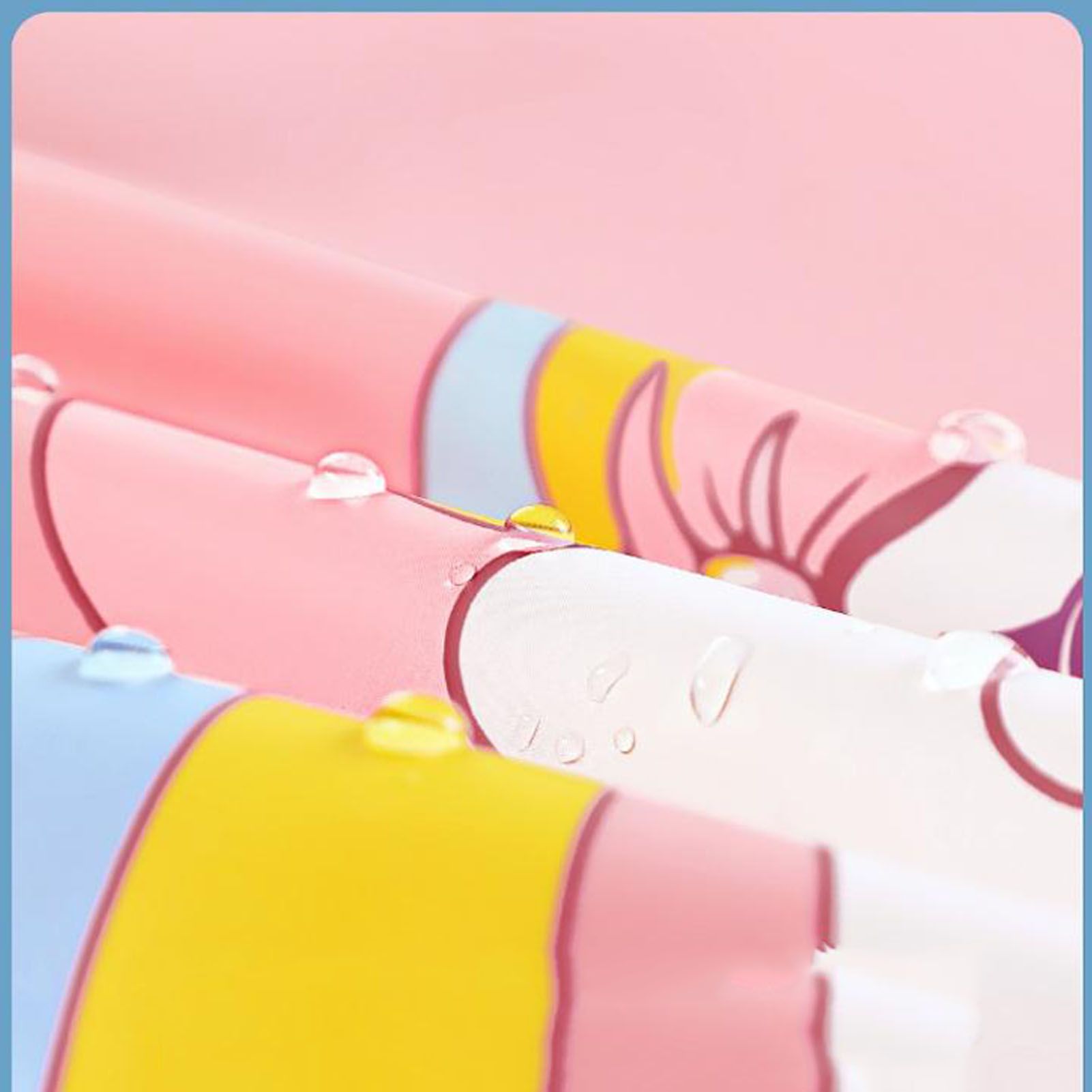 Kids Raincoat Waterproof Cute Pattern Lightweight Portable Children Hooded Rainwear for Girl Boy Pink M