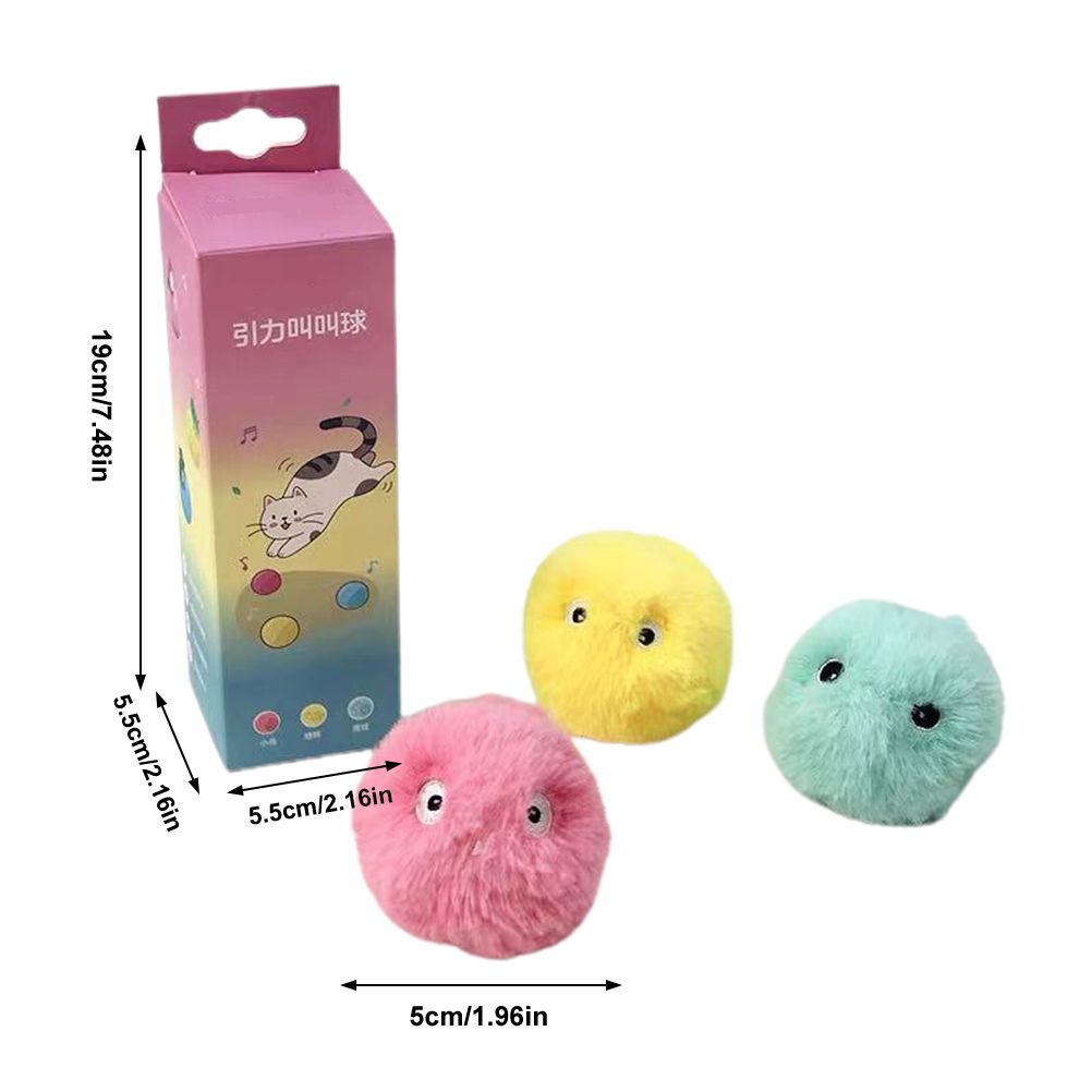 Plush Catnip Ball Cat Toy Lifelike Animal Chirping Sounds Interactive Cat Toys Soft Fluffy Plush Cat Ball Toys