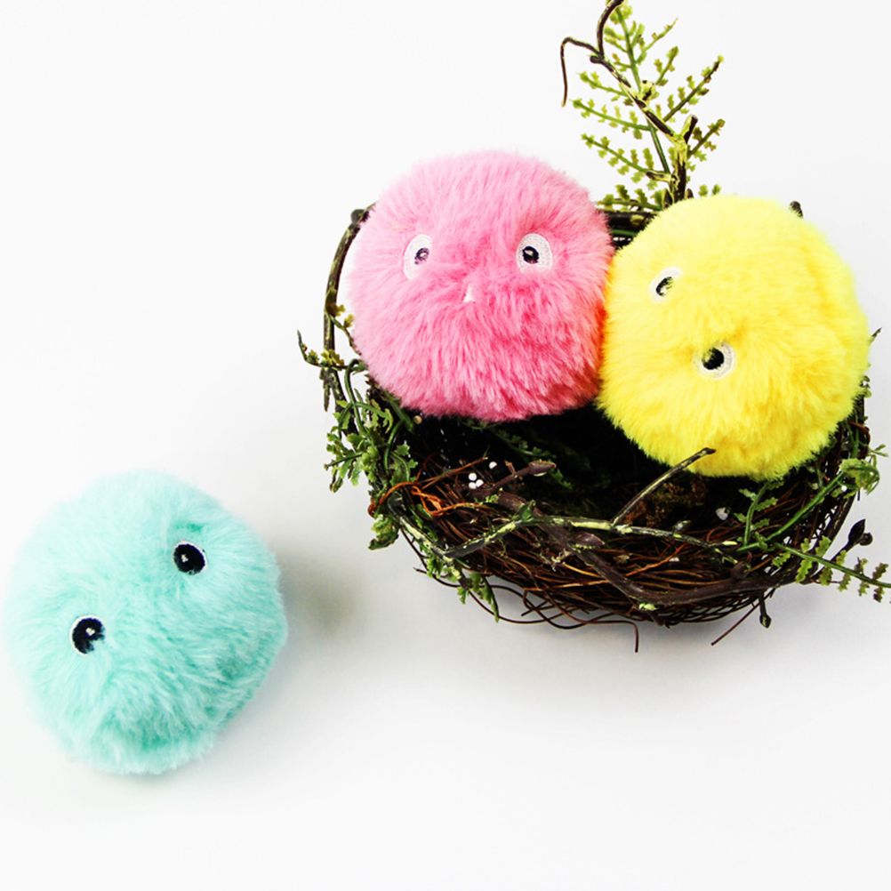 Plush Catnip Ball Cat Toy Lifelike Animal Chirping Sounds Interactive Cat Toys Soft Fluffy Plush Cat Ball Toys