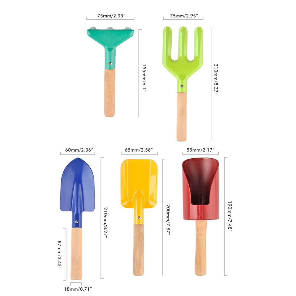 5Pcs Kids Mini Gardening Tool Set Children Garden Planting Hand Kit Garden Digging Sand Tools Toys