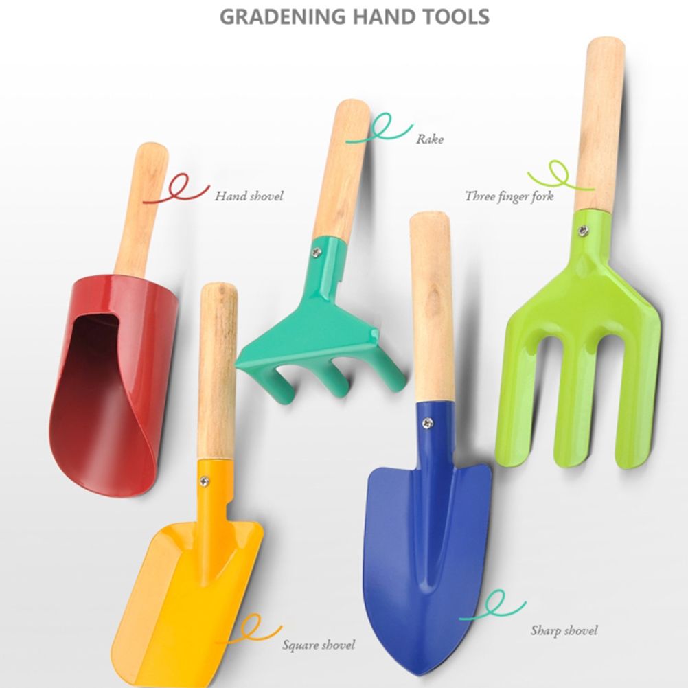 5Pcs Kids Mini Gardening Tool Set Children Garden Planting Hand Kit Garden Digging Sand Tools Toys