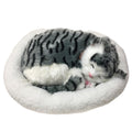 Realistic Sleeping Cat Toy Breathing Cat Stuffed Animal Doll with Mat Plush Toys for Children Home Ornament