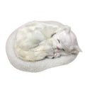 Realistic Sleeping Cat Toy Breathing Cat Stuffed Animal Doll with Mat Plush Toys for Children Home Ornament
