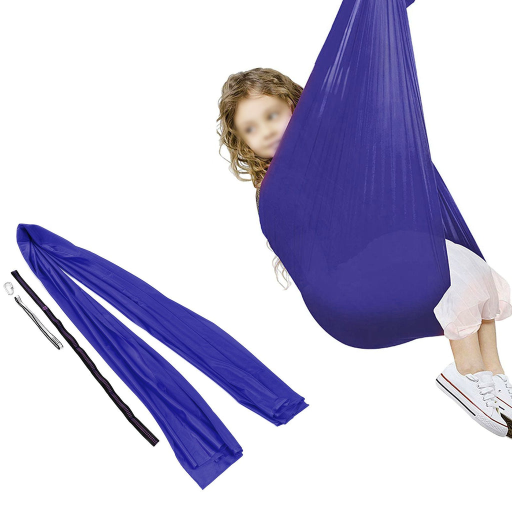Therapy Swing Elastic Indoor and Outdoor Cuddle Hammock for Autism ADHD and Sensory Processing DisorderDark Blue
