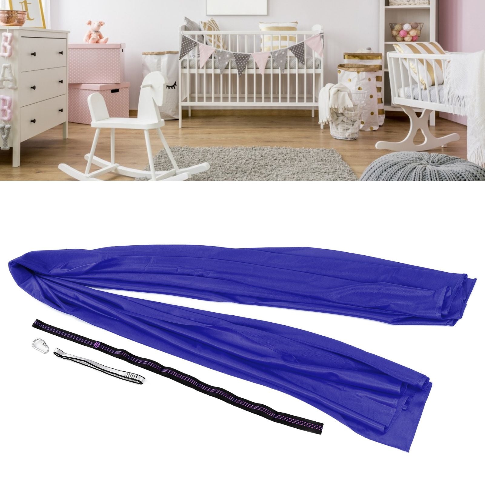 Therapy Swing Elastic Indoor and Outdoor Cuddle Hammock for Autism ADHD and Sensory Processing DisorderDark Blue