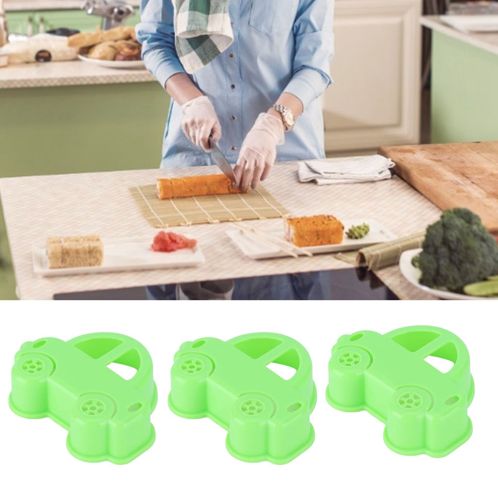 3Pcs Car Sandwich Cutter Food Grade Safe Convenient Easy Encourage Kids Cookie Mold