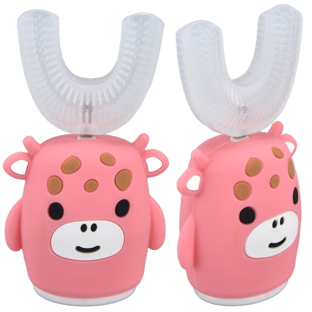 Kids U Shaped Toothbrush Pink Cartoon Electric 360° Tooth Rush Whole Mouth Teeth Cleaning MachineSmall