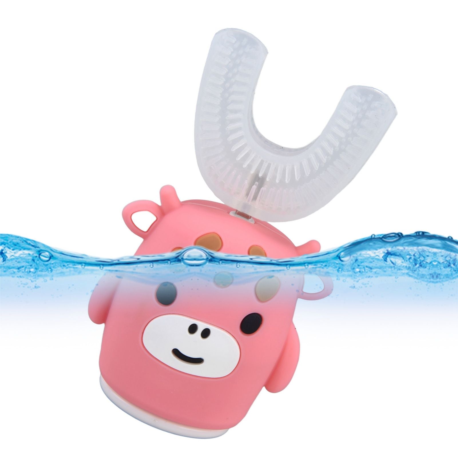 Kids U Shaped Toothbrush Pink Cartoon Electric 360° Tooth Rush Whole Mouth Teeth Cleaning MachineSmall