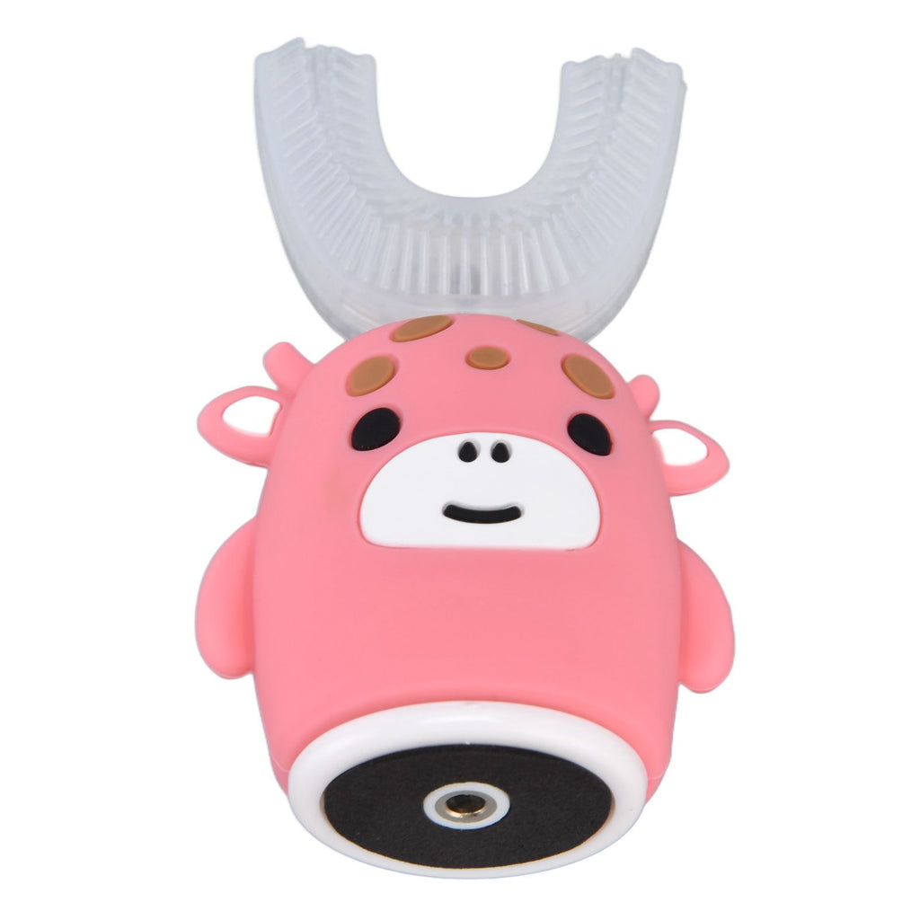 Kids U Shaped Toothbrush Pink Cartoon Electric 360° Tooth Rush Whole Mouth Teeth Cleaning MachineLarge