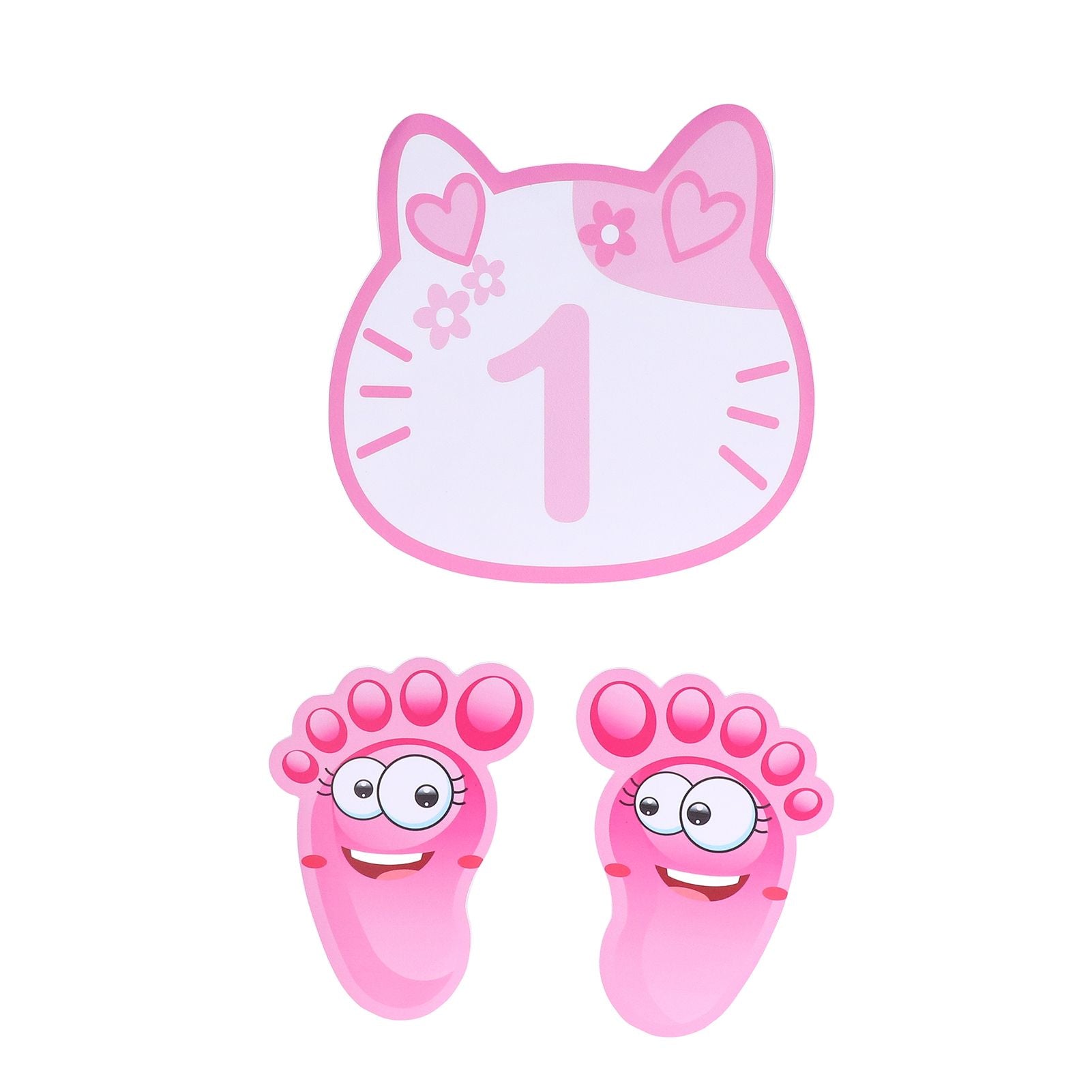 Removable 10 Number Hopscotch Stickers Children Room Floor Decoration Pink Cartoon Number Hopscotch Footprints Stickers