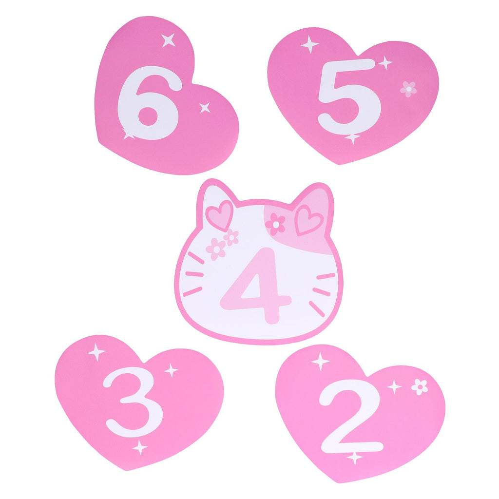 Removable 10 Number Hopscotch Stickers Children Room Floor Decoration Pink Cartoon Number Hopscotch Footprints Stickers