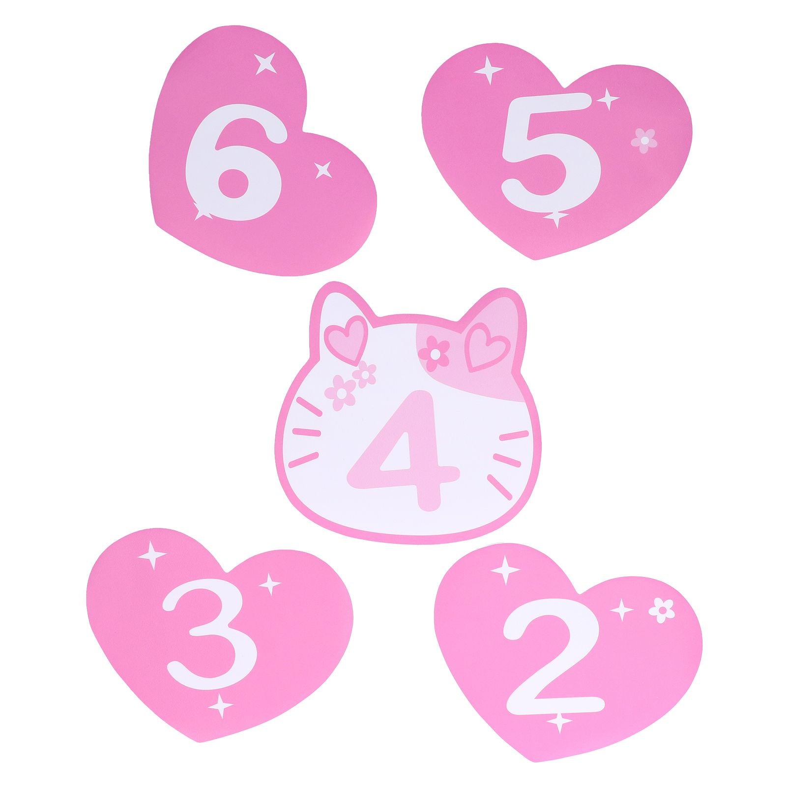 Removable 10 Number Hopscotch Stickers Children Room Floor Decoration Pink Cartoon Number Hopscotch Footprints Stickers