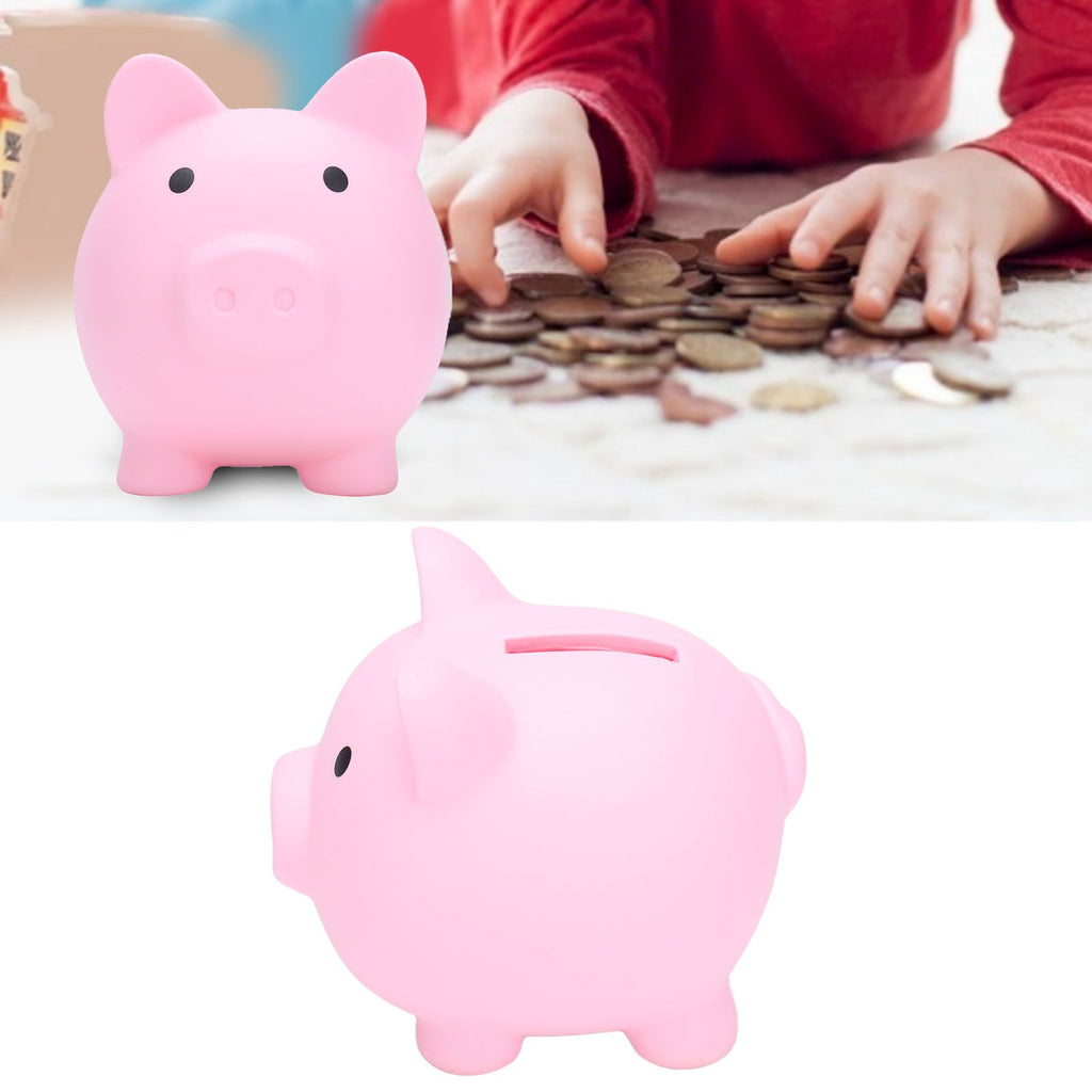 Piggy Bank Rugged Durable Vinyl Cartoon Animal Pig Coin Cash Piggy Bank Boy Girl GiftPink