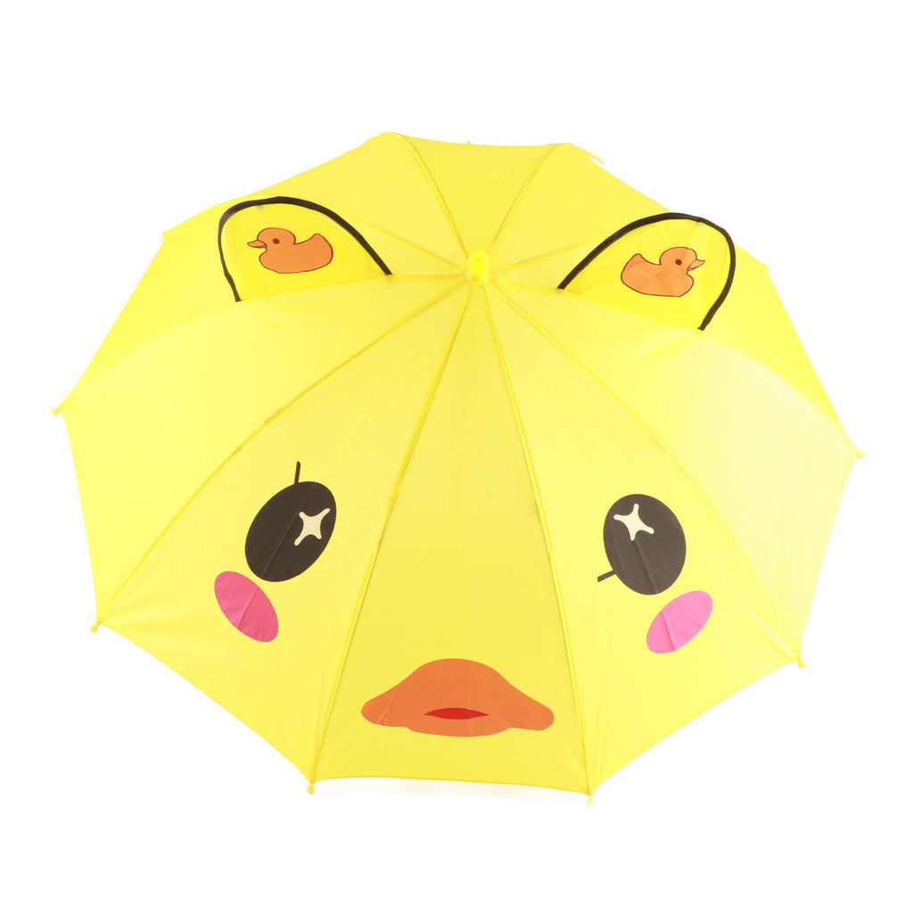 Kid Umbrella Lovely Cartoon Animal Easy Operation Light Weight Girls Umbrella for Raining Clear DayYellow