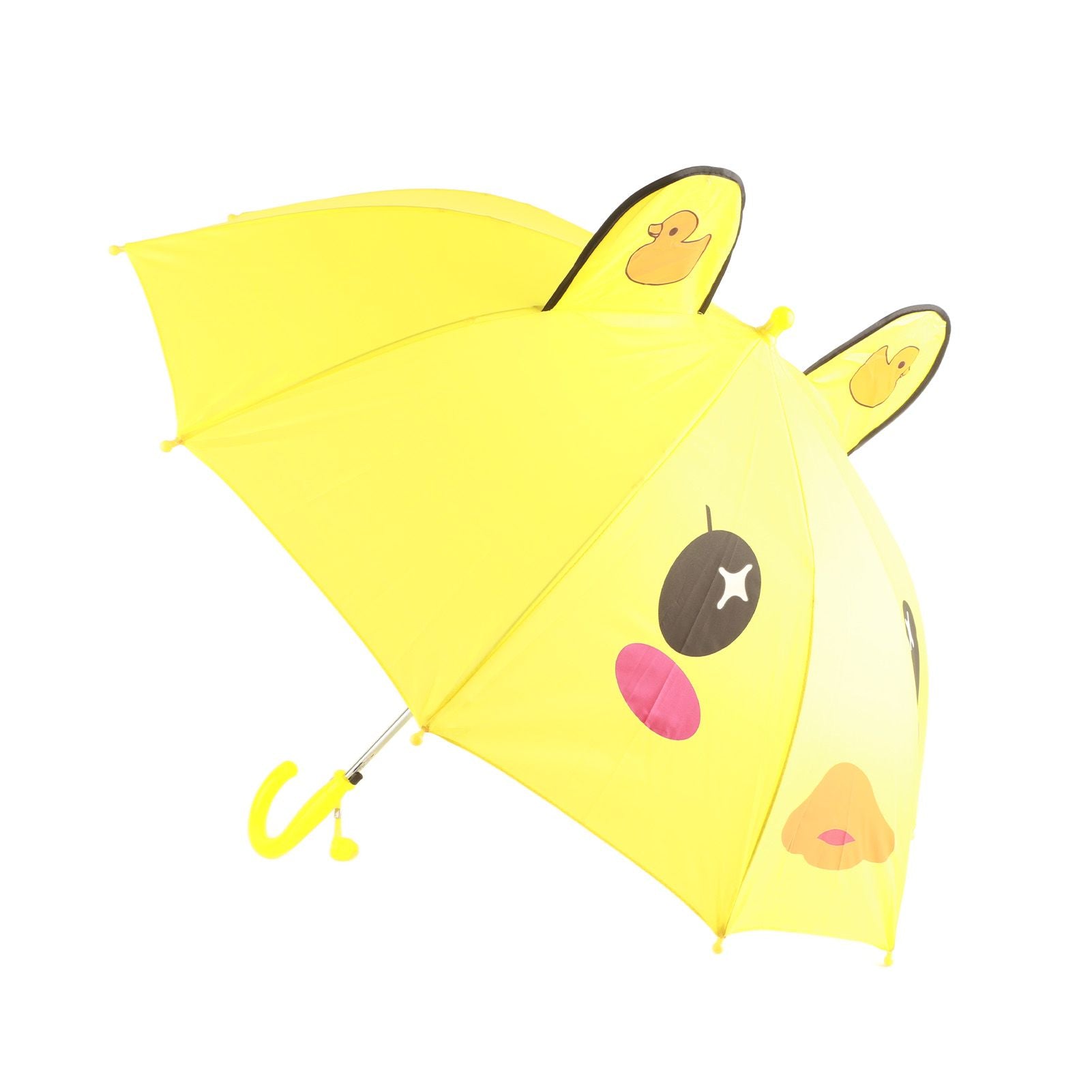 Kid Umbrella Lovely Cartoon Animal Easy Operation Light Weight Girls Umbrella for Raining Clear DayYellow