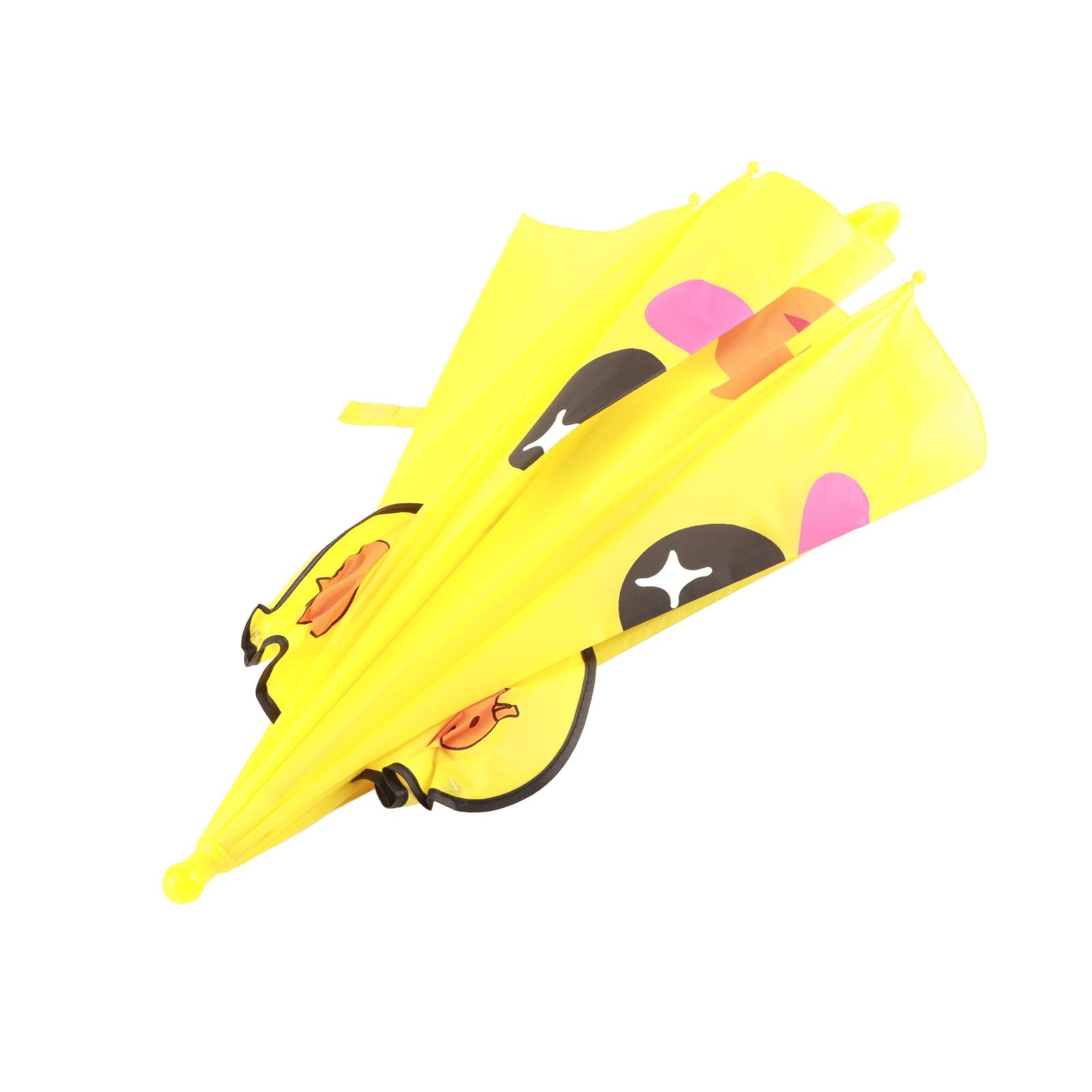 Kid Umbrella Lovely Cartoon Animal Easy Operation Light Weight Girls Umbrella for Raining Clear DayYellow