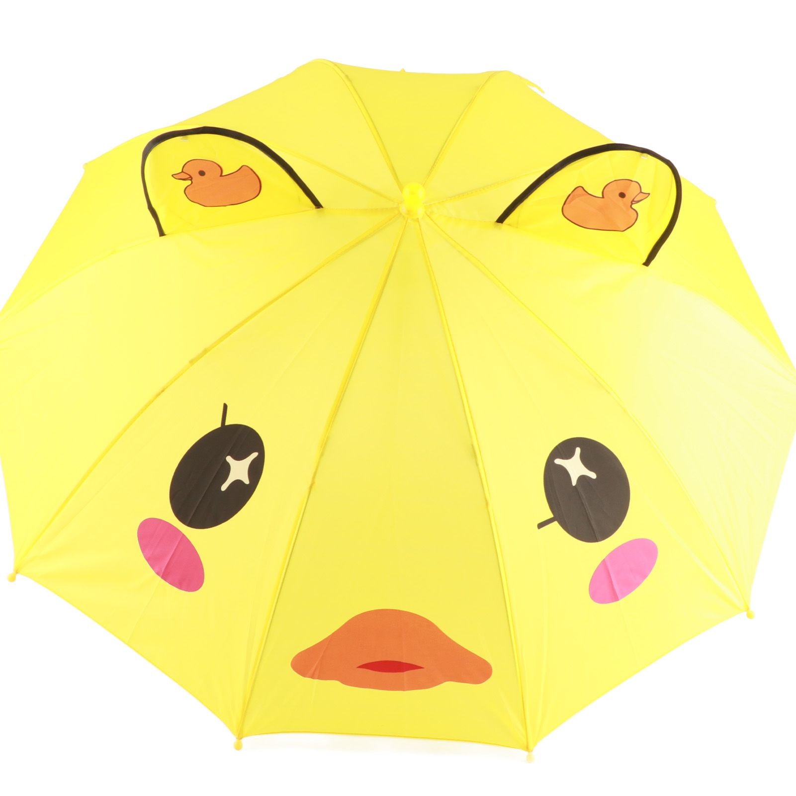 Kid Umbrella Lovely Cartoon Animal Easy Operation Light Weight Girls Umbrella for Raining Clear DayYellow