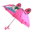 Kid Umbrella Lovely Cartoon Animal Easy Operation Light Weight Girls Umbrella for Raining Clear DayRose Red
