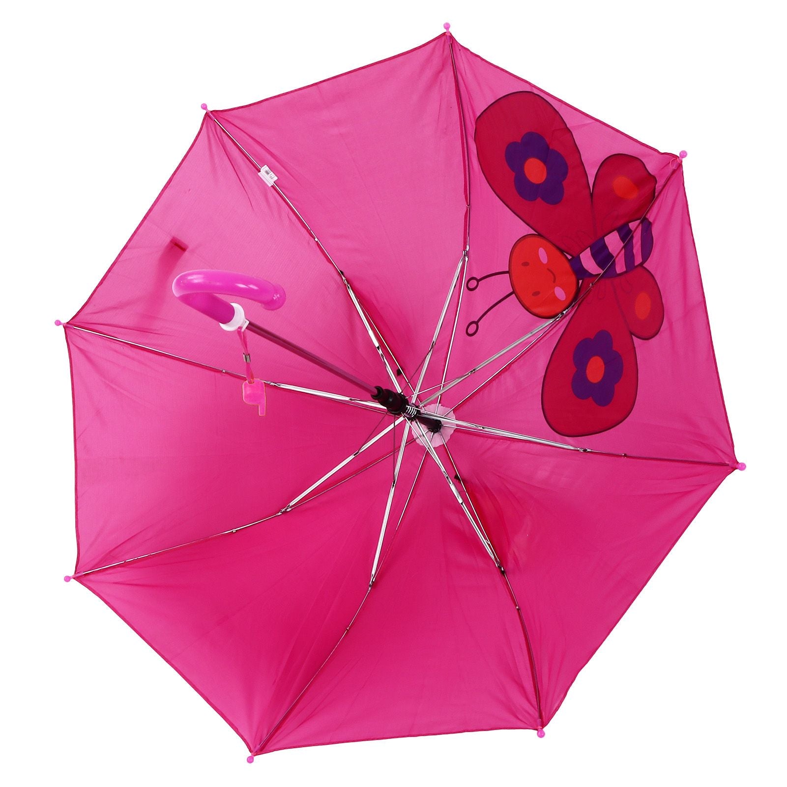Kid Umbrella Lovely Cartoon Animal Easy Operation Light Weight Girls Umbrella for Raining Clear DayRose Red