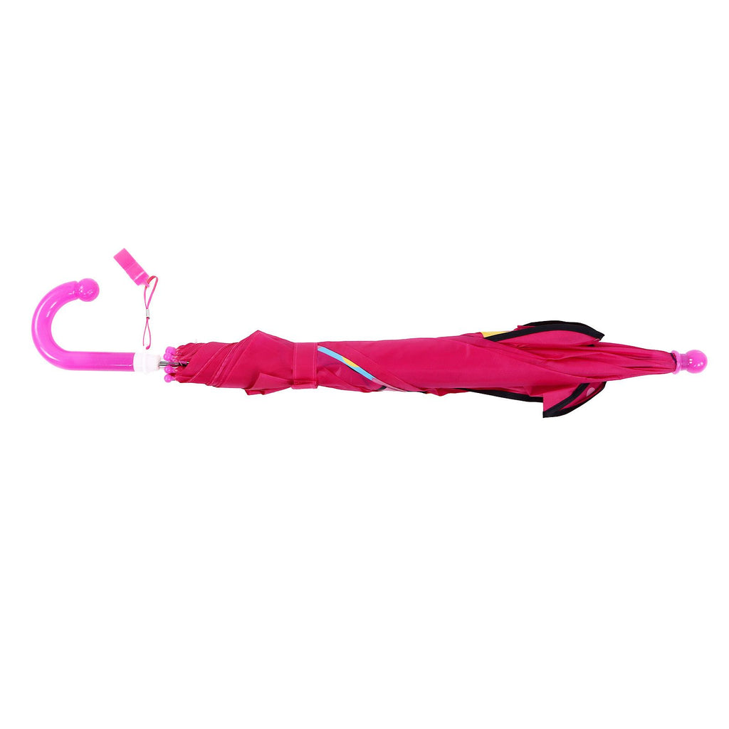 Kid Umbrella Lovely Cartoon Animal Easy Operation Light Weight Girls Umbrella for Raining Clear DayRose Red