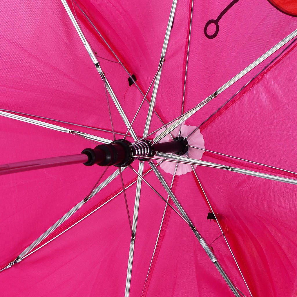 Kid Umbrella Lovely Cartoon Animal Easy Operation Light Weight Girls Umbrella for Raining Clear DayRose Red