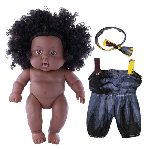 8 inch Black Dolls African Girl Dolls Lifelike Baby Play Doll for Kids Birthday Gift