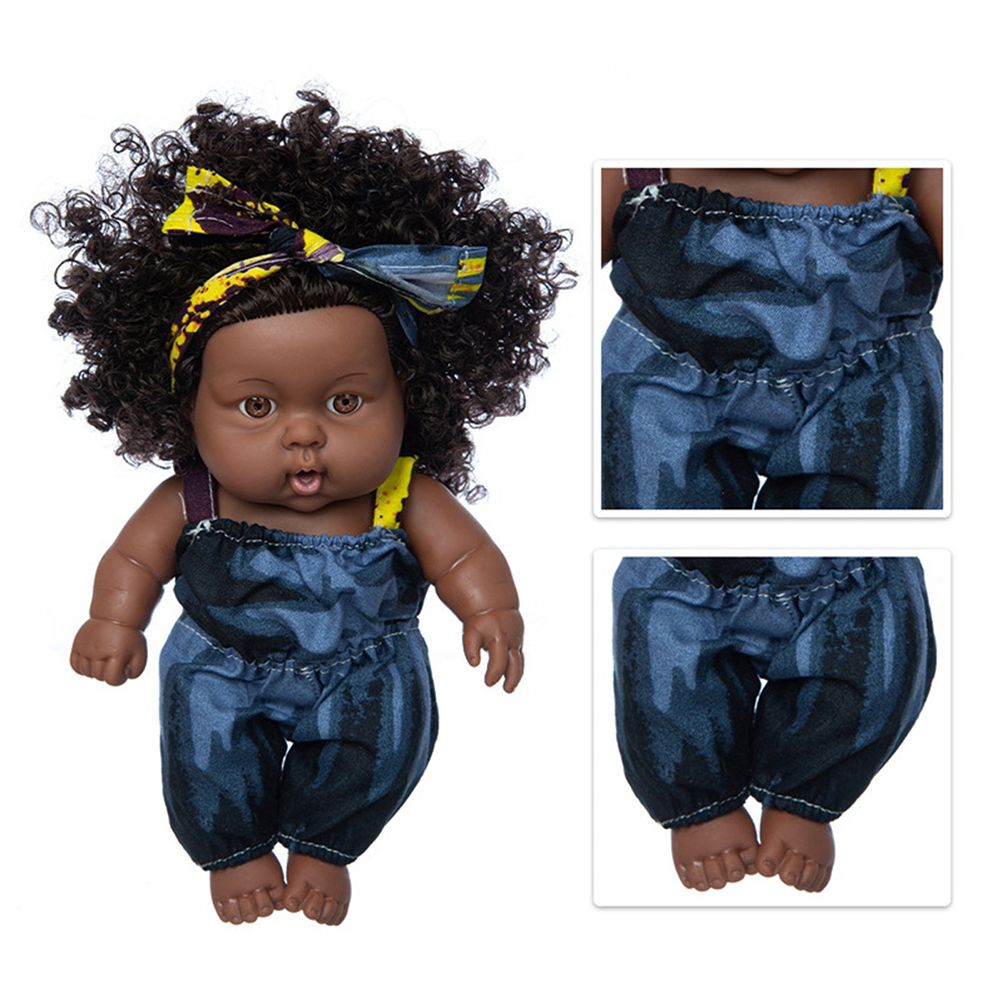 8 inch Black Dolls African Girl Dolls Lifelike Baby Play Doll for Kids Birthday Gift