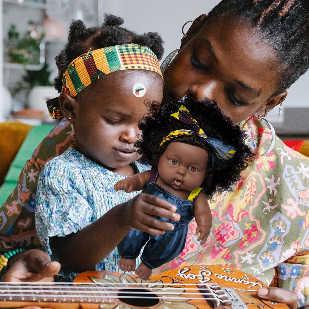 8 inch Black Dolls African Girl Dolls Lifelike Baby Play Doll for Kids Birthday Gift