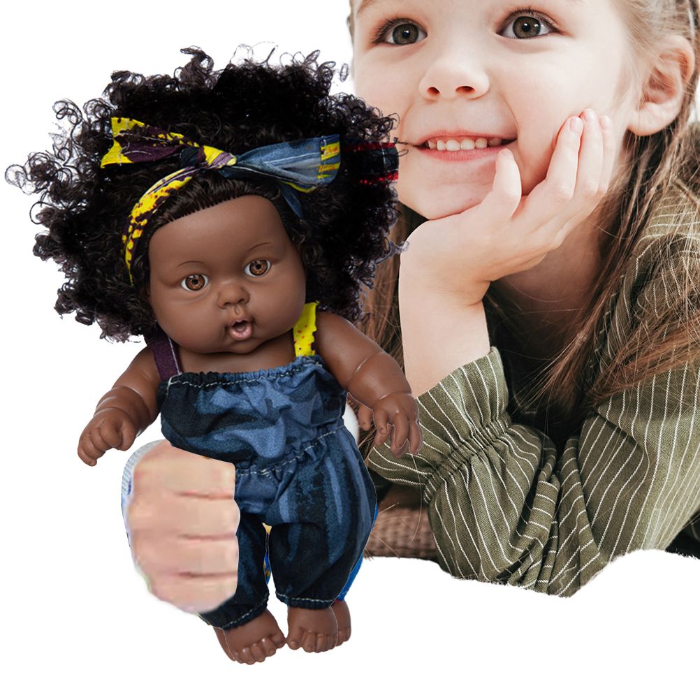 8 inch Black Dolls African Girl Dolls Lifelike Baby Play Doll for Kids Birthday Gift