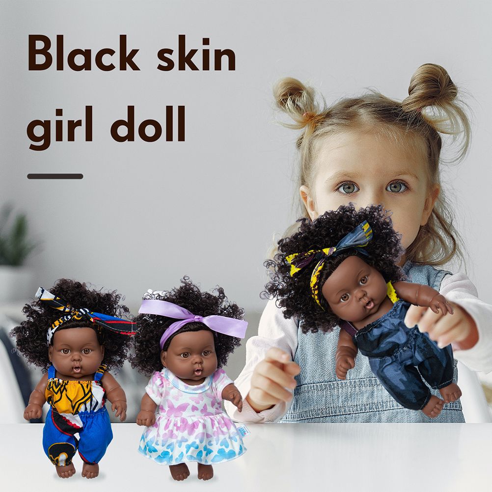 8 inch Black Dolls African Girl Dolls Lifelike Baby Play Doll for Kids Birthday Gift
