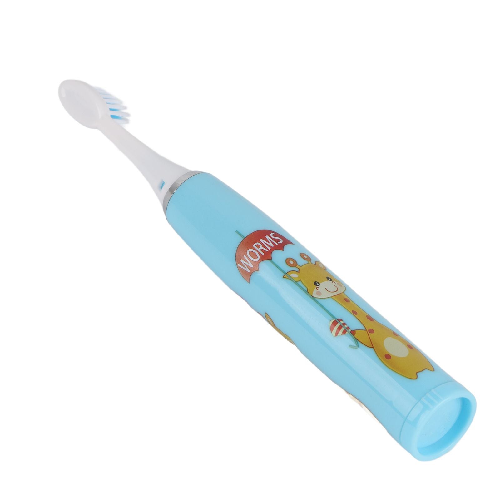 Children Electric Toothbrush Cartoon Fully Automatic Sonic Toothbrush with 3 Brush Heads for Kids Children Deer Blue