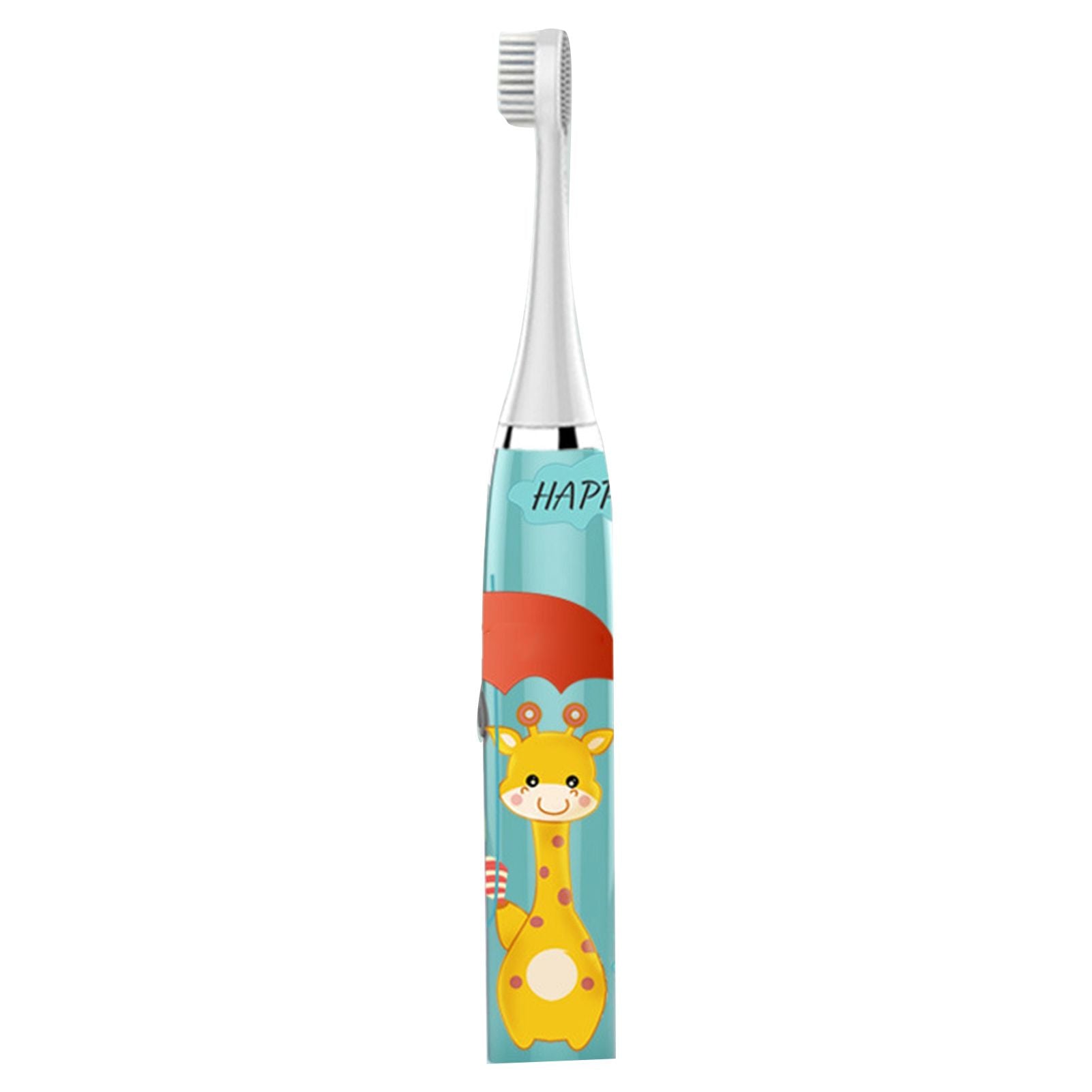 Children Electric Toothbrush Cartoon Fully Automatic Sonic Toothbrush with 3 Brush Heads for Kids Children Deer Blue