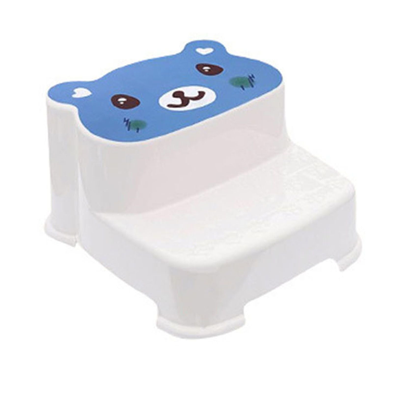 Baby 2 Step Stool High Strength Large Load Bearing Double Slip Proof Toddler Double Up Step Stool for Bathroom Kitchen Ocean Blue