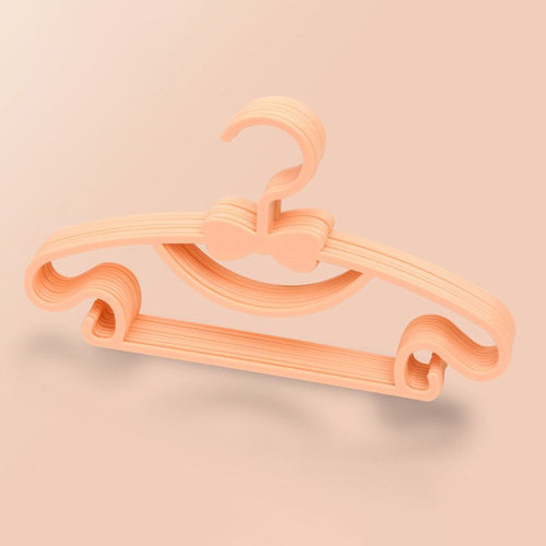 10PCS Kids Storage Hangers Plastic Thicken Bow Knot Coat Drying Hanger for Toddler Baby Orange