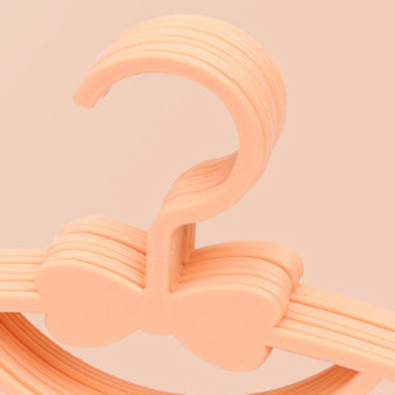 10PCS Kids Storage Hangers Plastic Thicken Bow Knot Coat Drying Hanger for Toddler Baby Orange